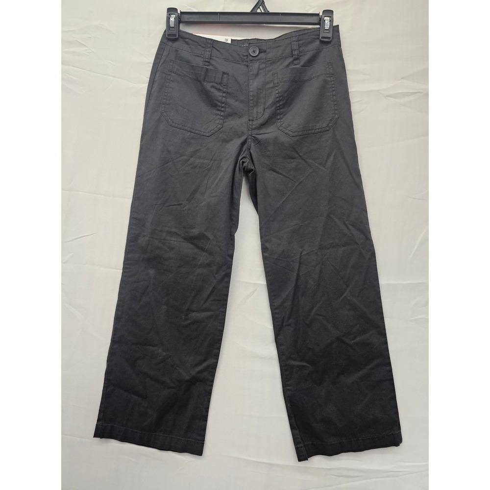 Social Standard by Sanctuary Juliet Crop Black Twill Pants XP9200Q2 Womens 2 NWT
